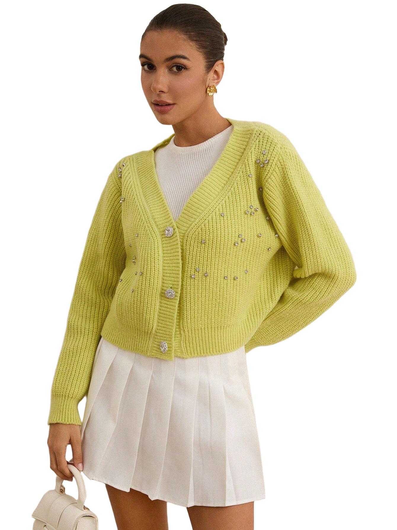 SWETER ROZPINANY ZE ZDOBIENIEM
