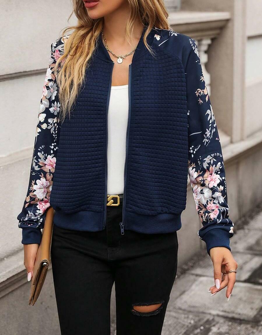 ROZPINANA BLUZA PRINT KWIATY