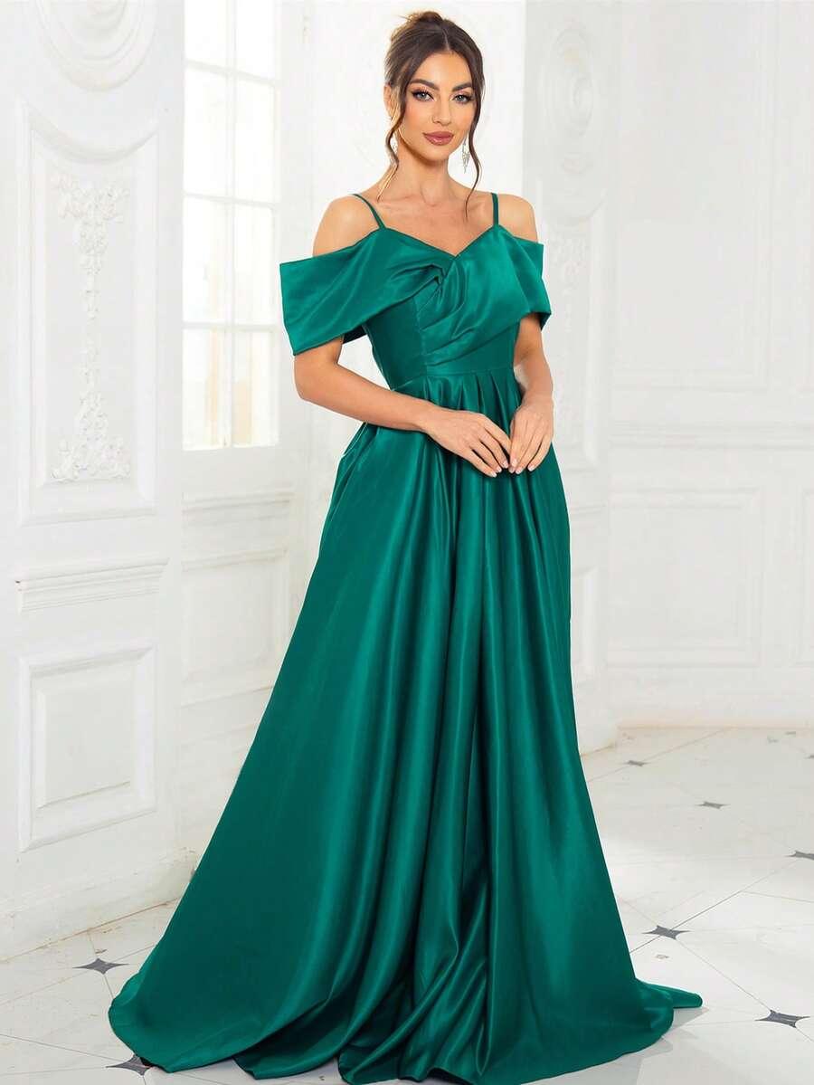 rozkloszowana maxi sukienka ramiączka