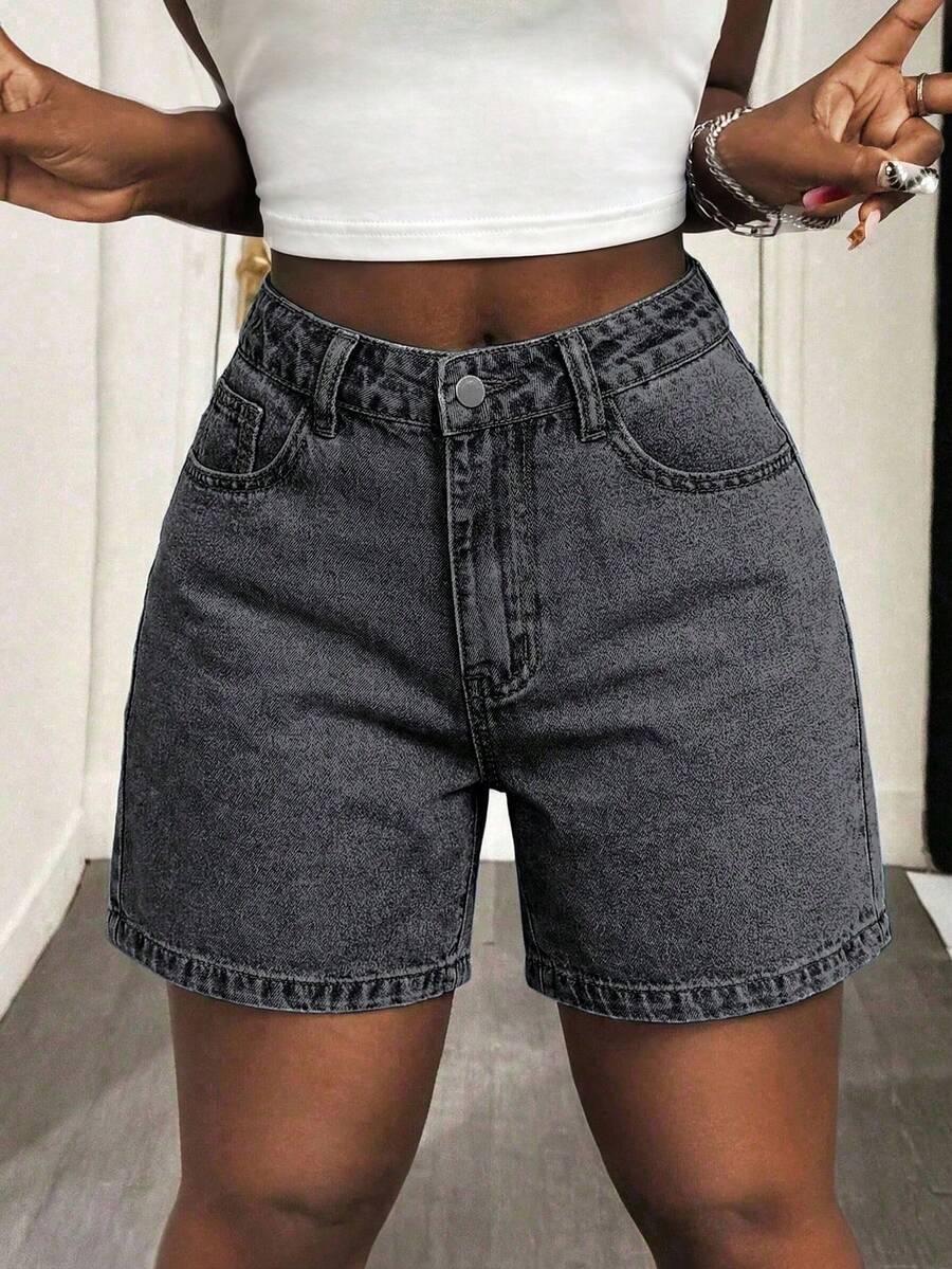 SZARE SPODENKI JEANS