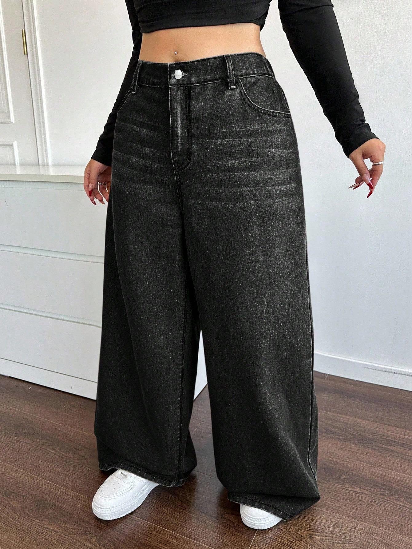 CZARNE SPODNIE JEANS 