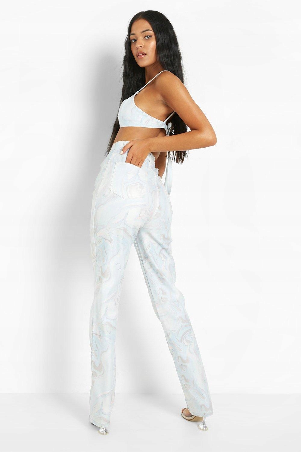 SPODNIE JEANS WYSOKI STAN PRINT
