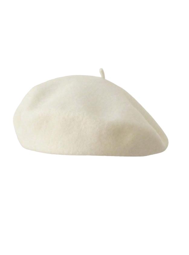 kremowy czapka beret 