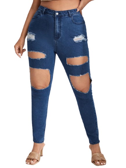 niebieskie spodnie jeans