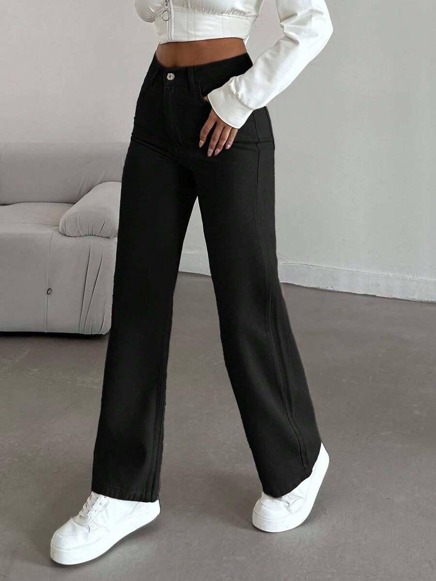CZARNE SPODNIE JEANS 