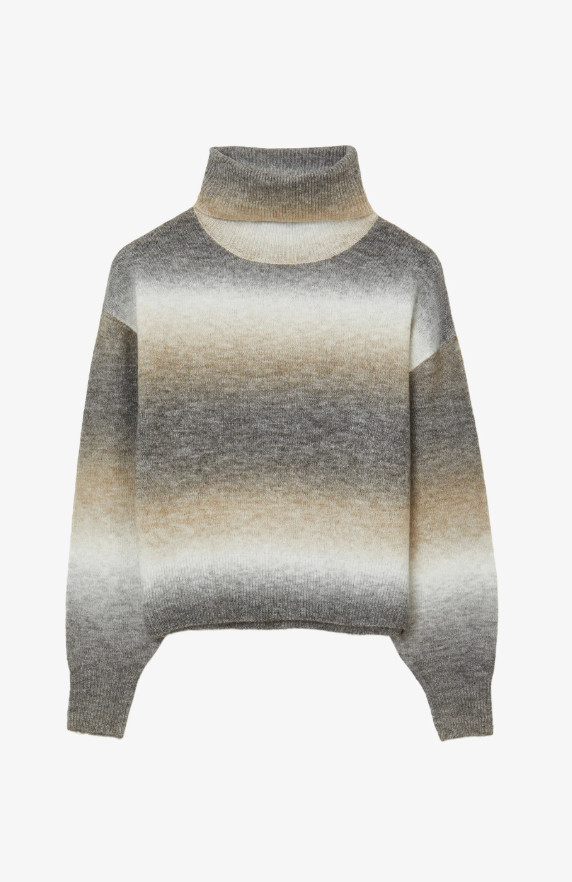 sweter z golfem ombre 