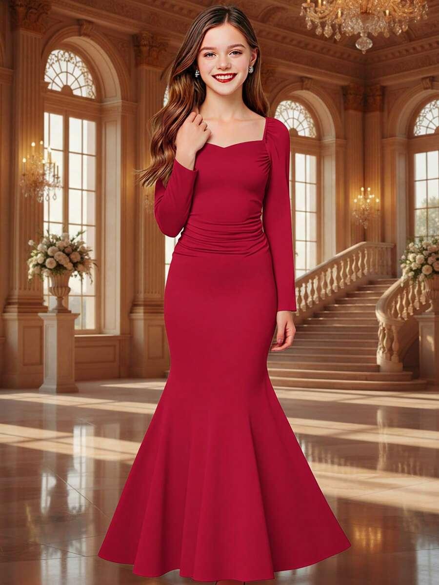 CZERWONA MAXI SUKIENKA