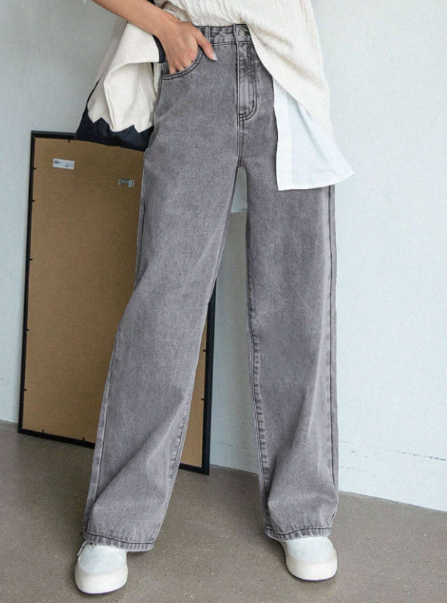 SZARE SPODNIE JEANS 
