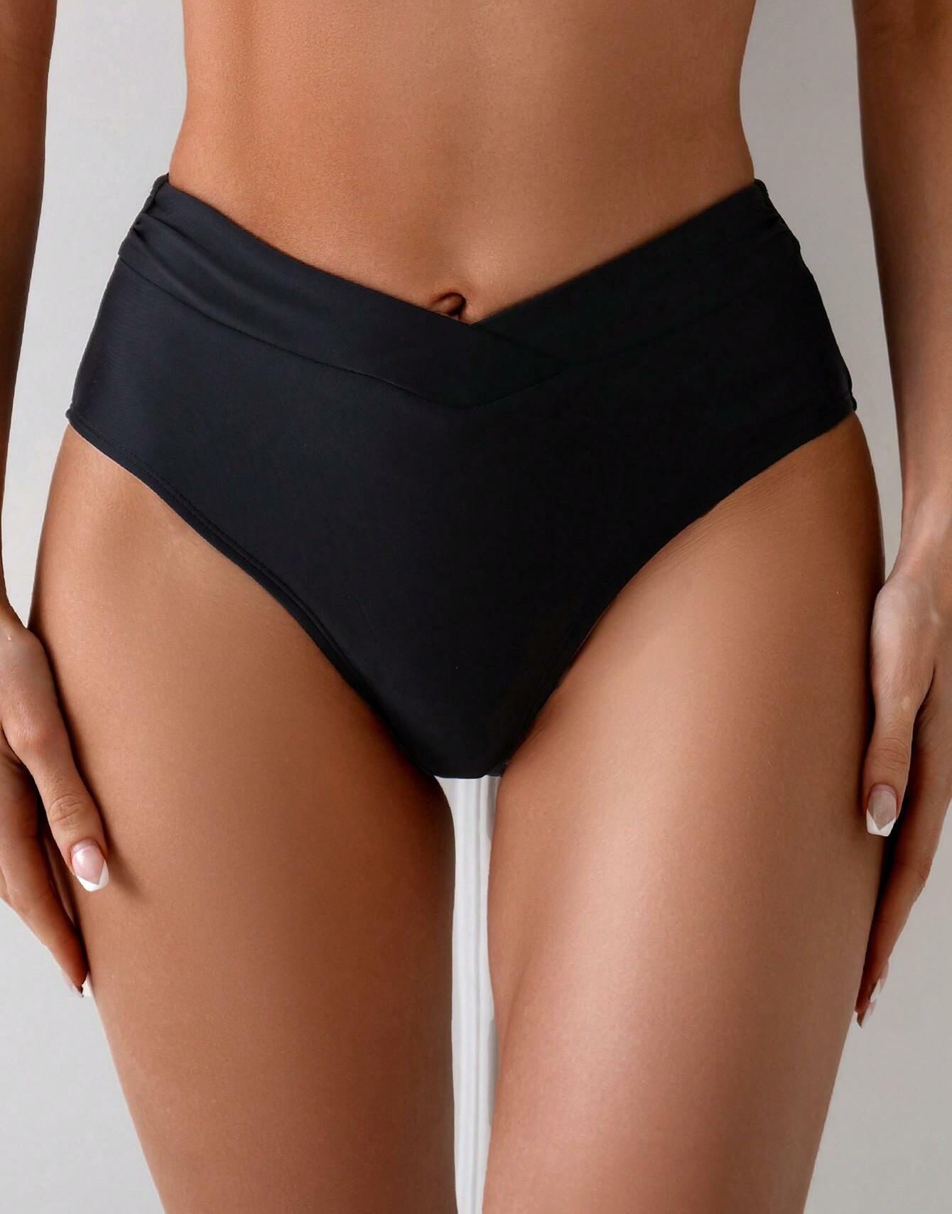 CZARNY DÓŁ OD BIKINI WYSOKI STAN