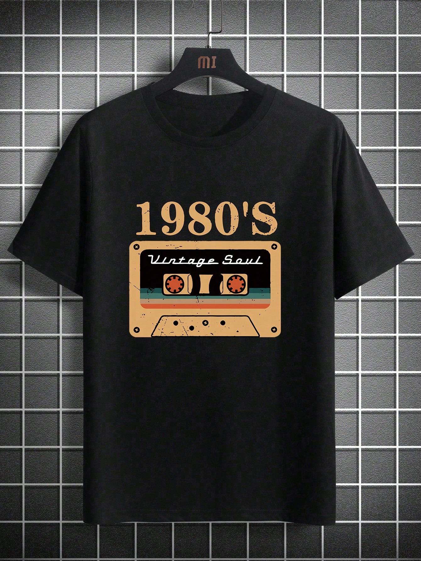 CZARNY T-SHIRT NADRUK