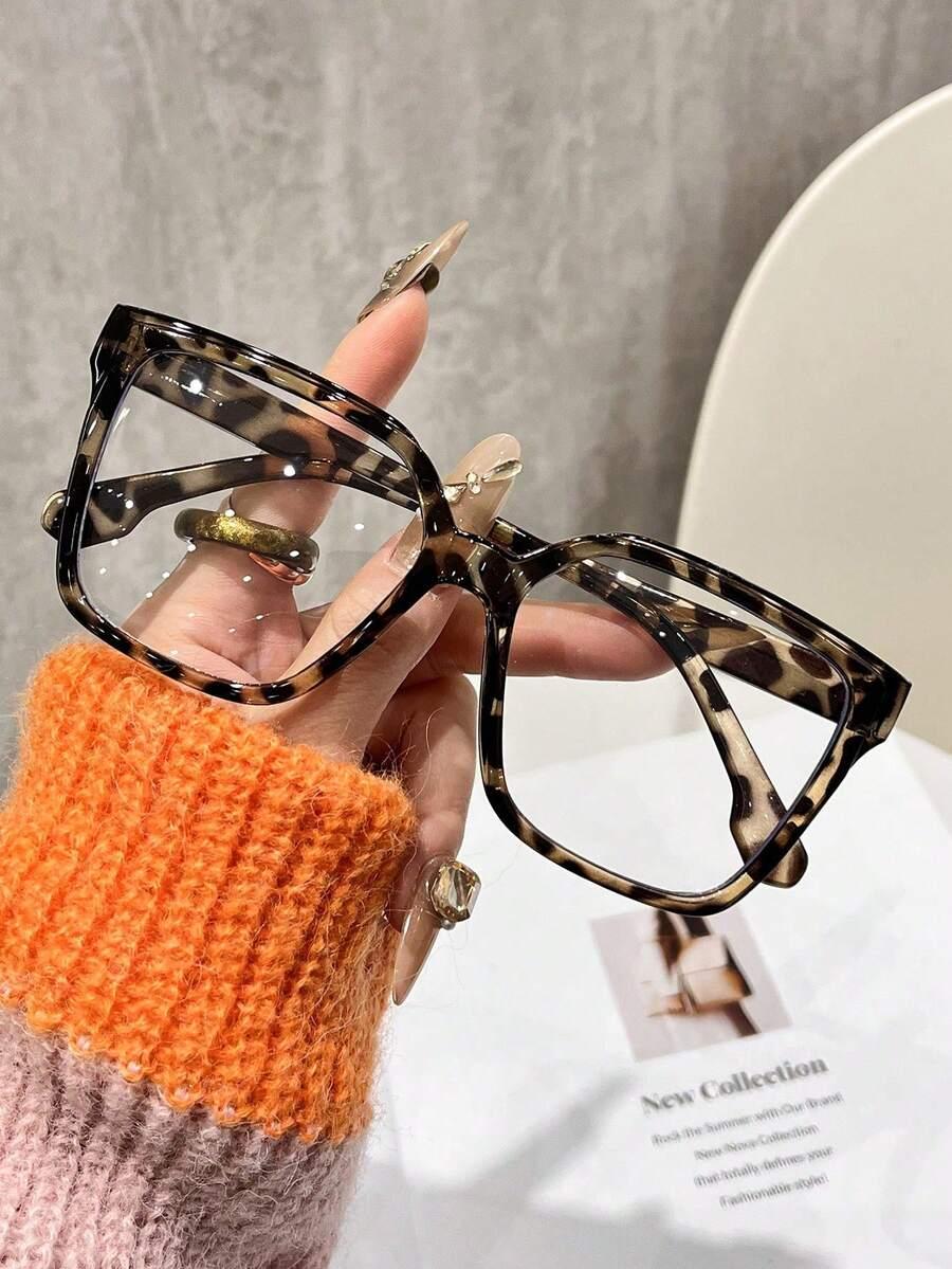 okulary zerówki leopard print 