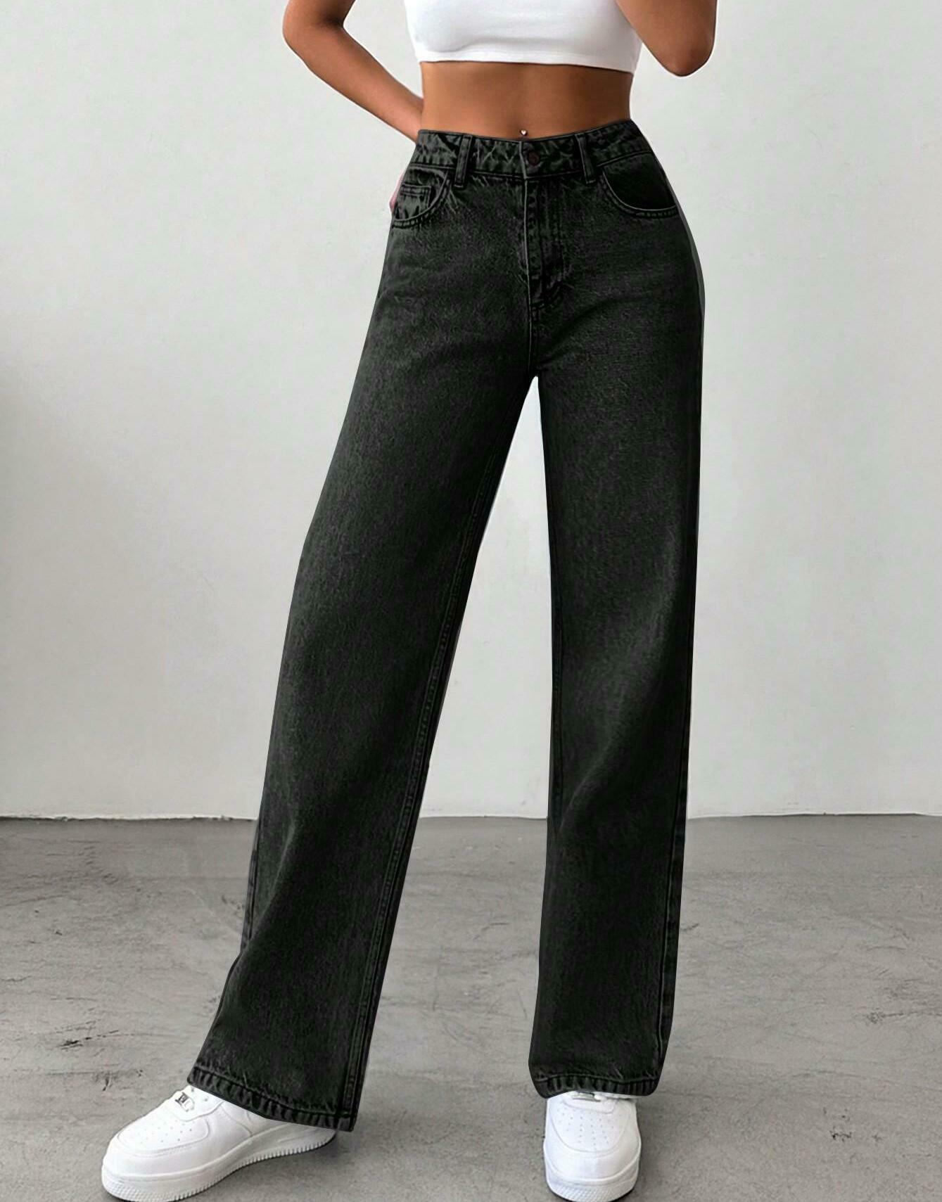 PROSTE SPODNIE JEANS WYSOKI STAN