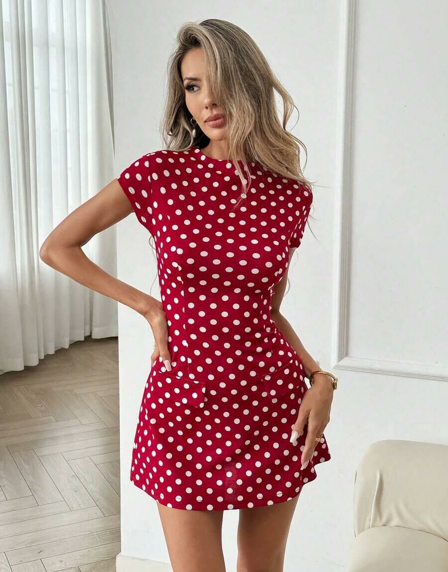 CZERWONA MINI SUKIENKA