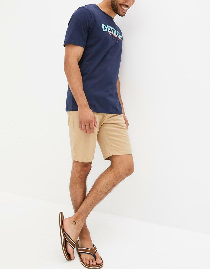 T-SHIRT MĘSKI BAWEŁNIANY OKRĄGŁY DEKOLT 