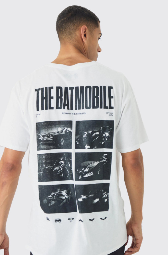 biały t-shirt naduk the Batmobile