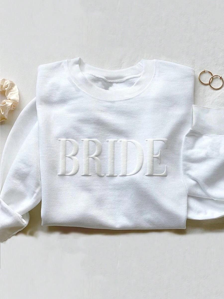 BIAŁA BLUZA NAPIS bride