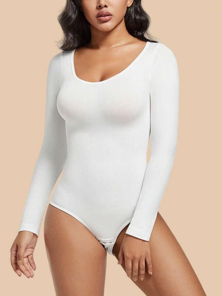 białe body długi rękaw