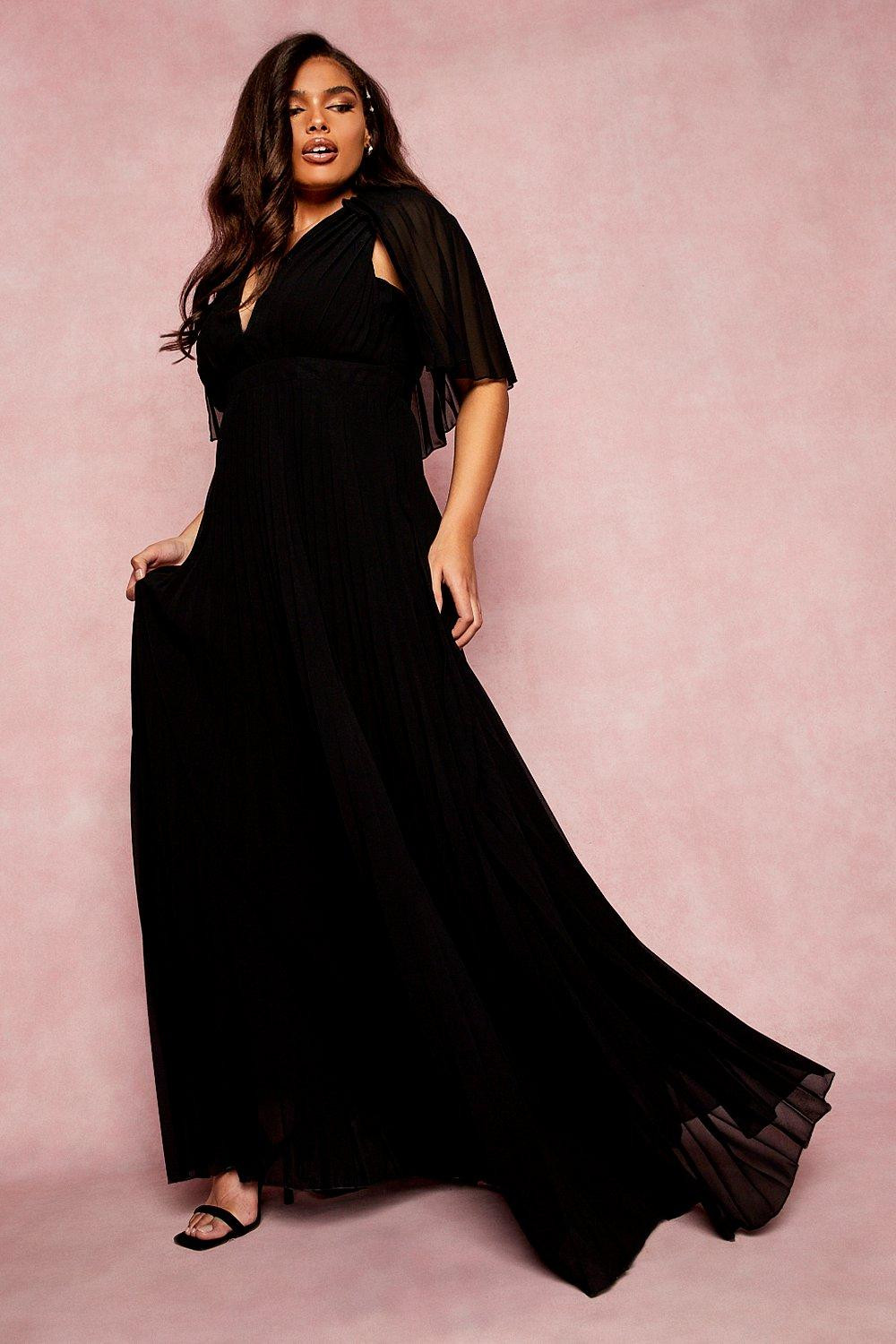 MAXI SUKIENKA PLISY V-NECK