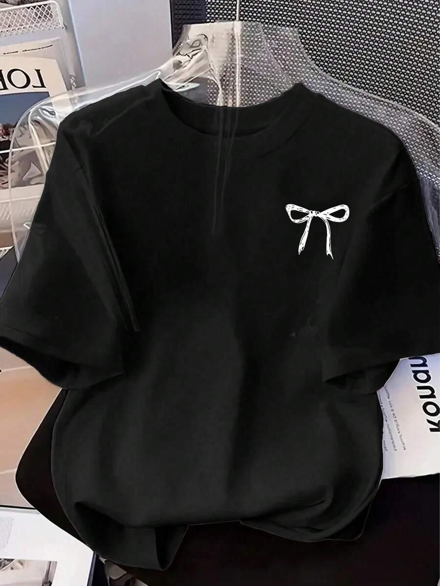 czarny T-SHIRT casual