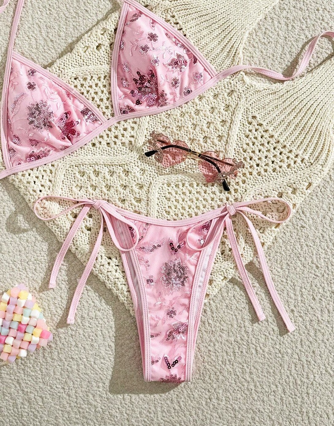 dół od bikini CEKINY