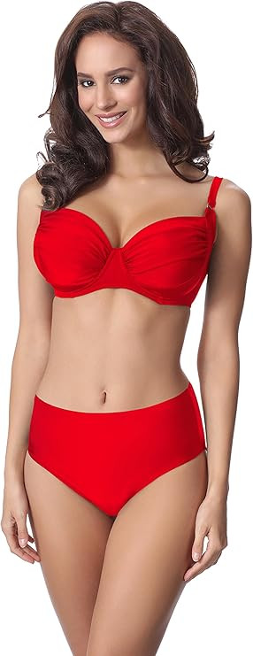 czerwony dół od bikini wysoki stan