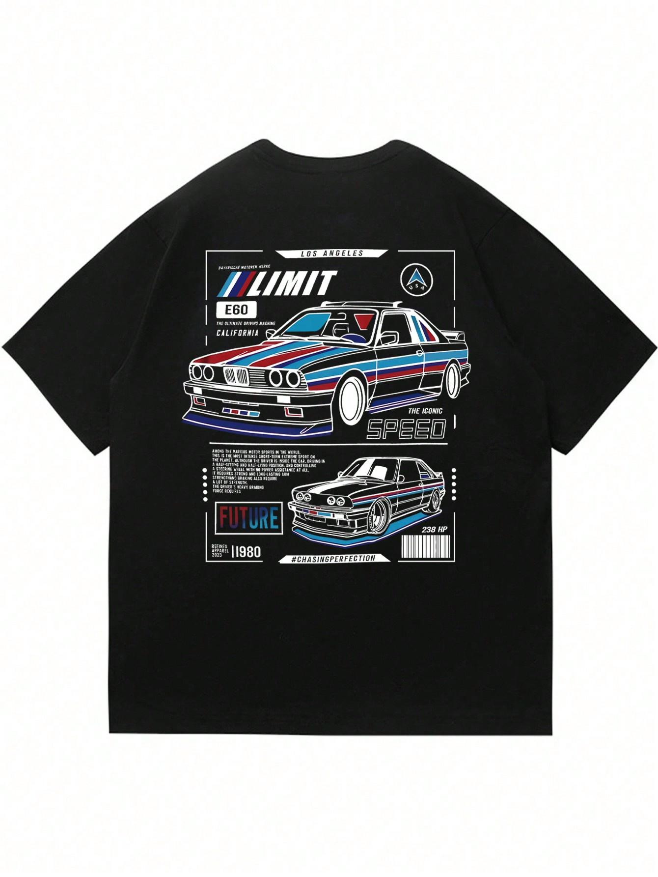 czarny t-shirt nadruk