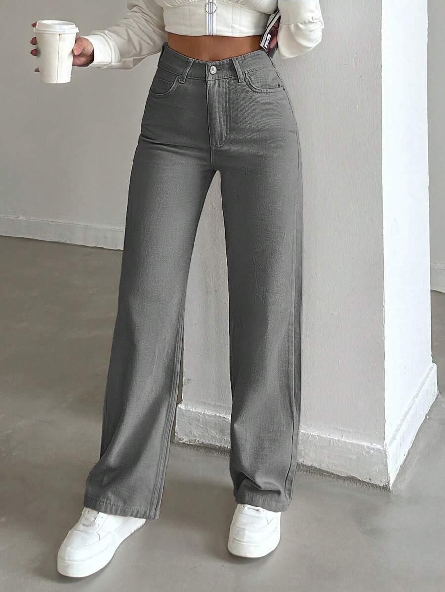 SZARE SPODNIE JEANS