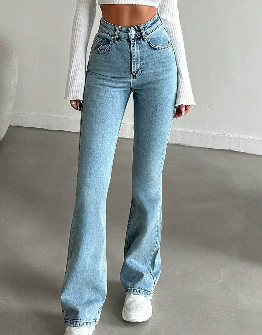 NIEBIESKIE JEANSY WYSOKI STAN
