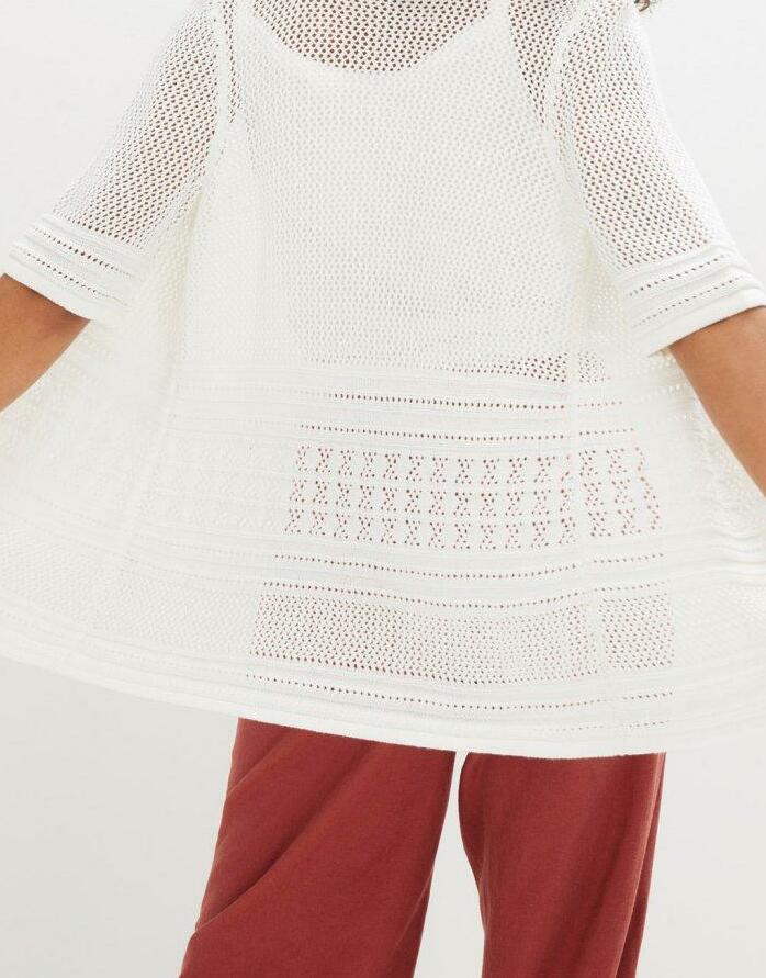 SWETER ROZPINANY AŻUROWY