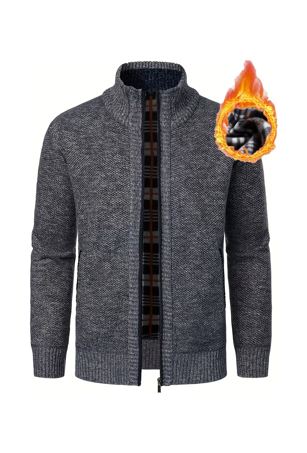 MĘSKI SWETER NA ZAMEK ZE STÓJKĄ