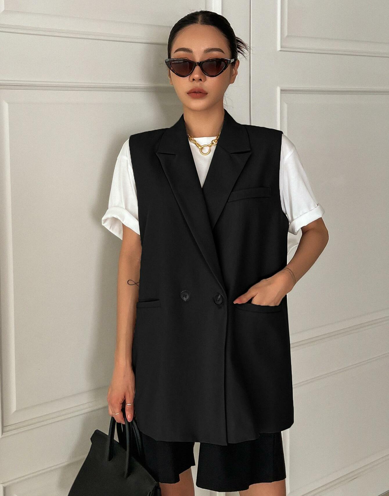 CZARNA KAMIZELKA OVERSIZE