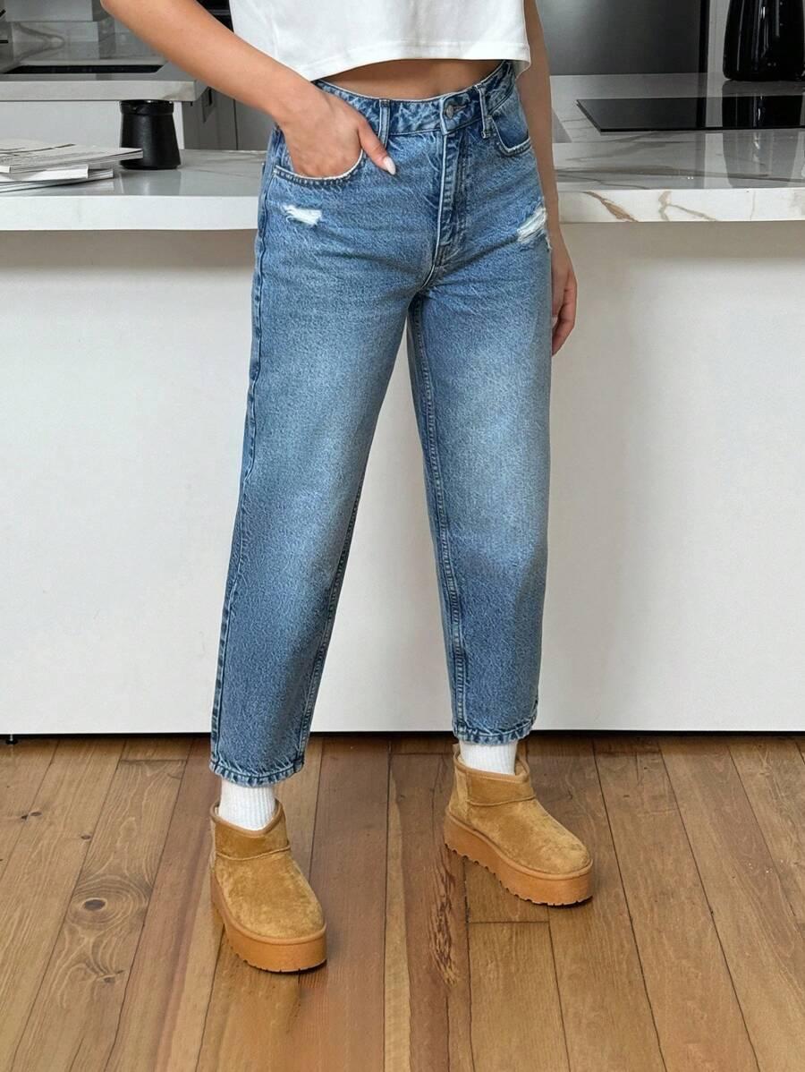 NIEBIESKIE SPODNIE JEANS