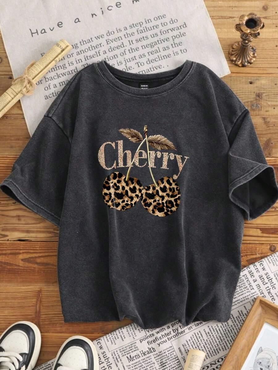 CZARNY T-SHIRT PRINT