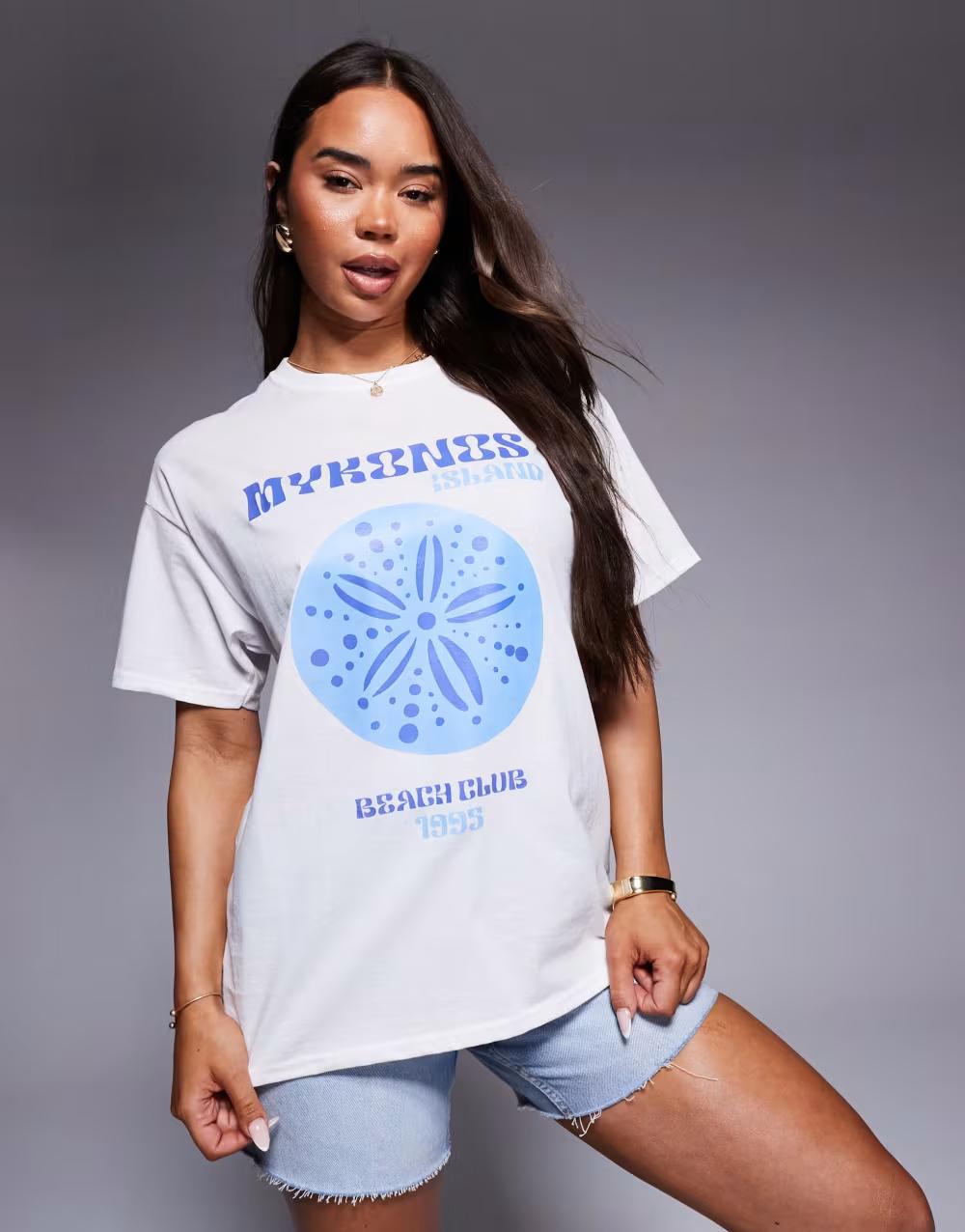 biały t-shirt print
