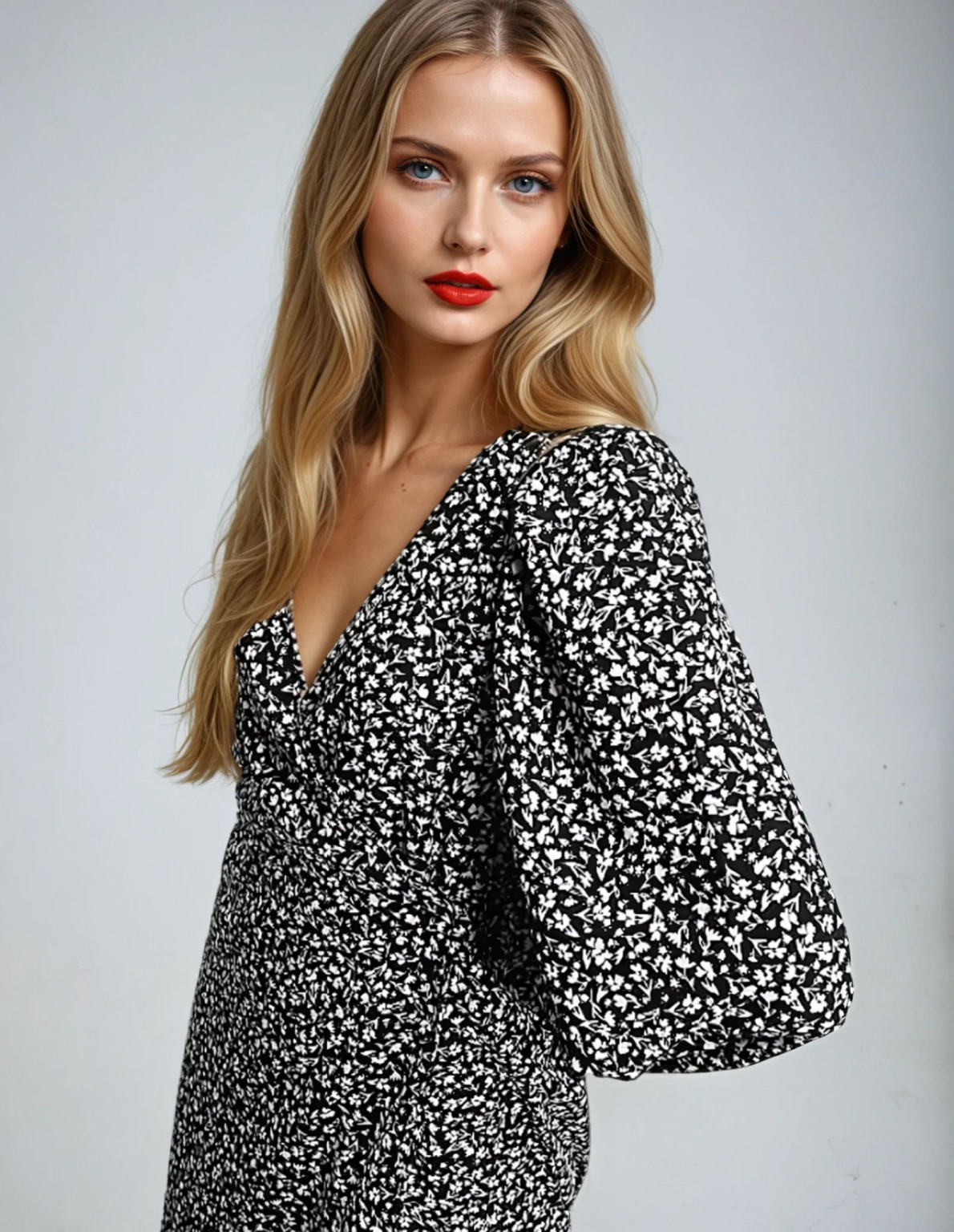 czarna midi sukienka print