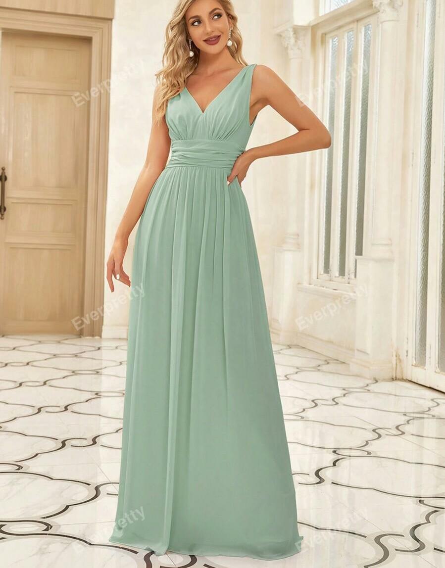 SZYFONOWA SUKIENKA MAXI V-NECK