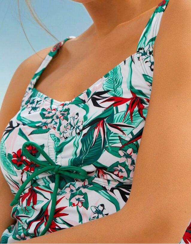 TANKINI GÓRA ZE WZOREM ROŚLINNYM 