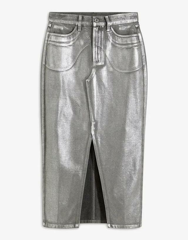 ELEGANCKA MAXI SPÓDNICA REGULAR BAWEŁNIANA Z ZAMKIEM