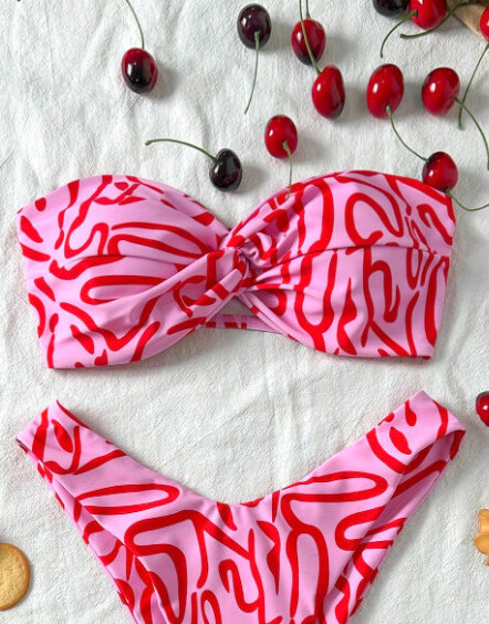 góra od bikini opaska print splot