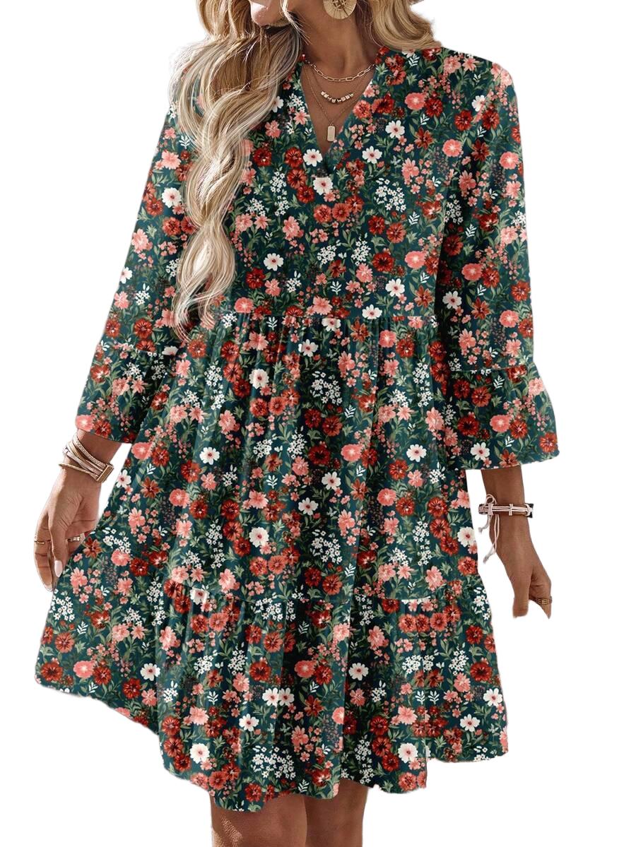 SUKIENKA MIDI ROZKLOSZOWANA BOHO 