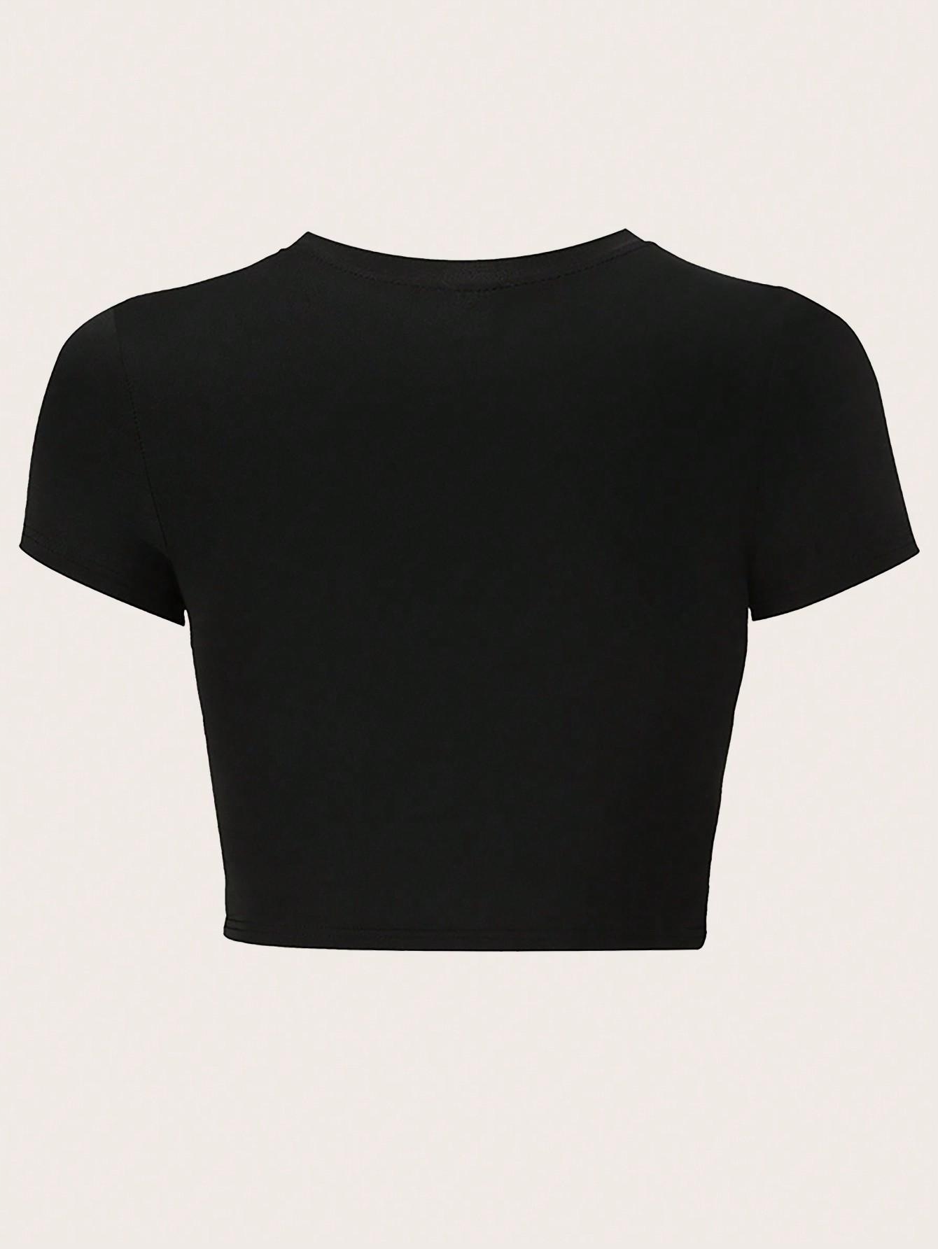 czarny top print 
