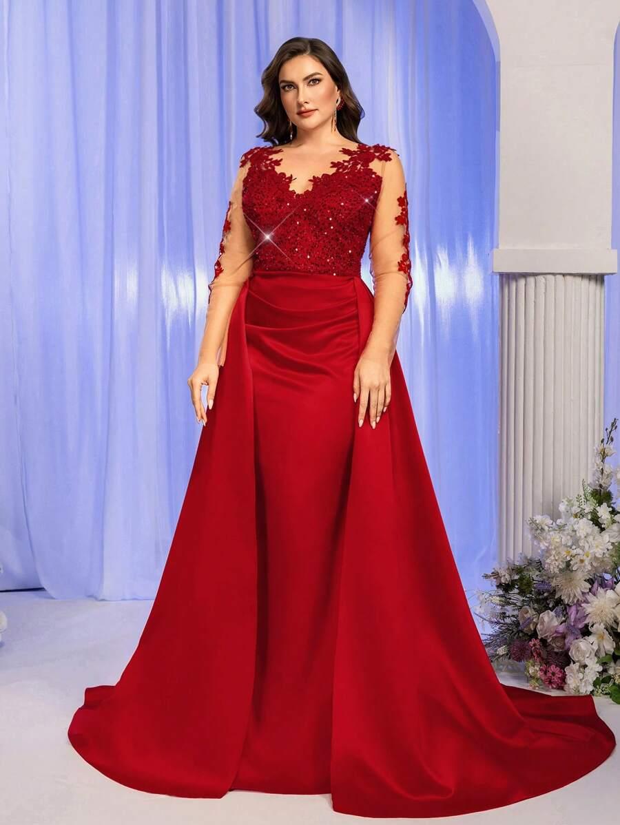 czerwona sukienka maxi koronka