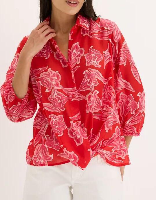 KOSZULA DAMSKA PLUS SIZE RĘKAW 3/4 