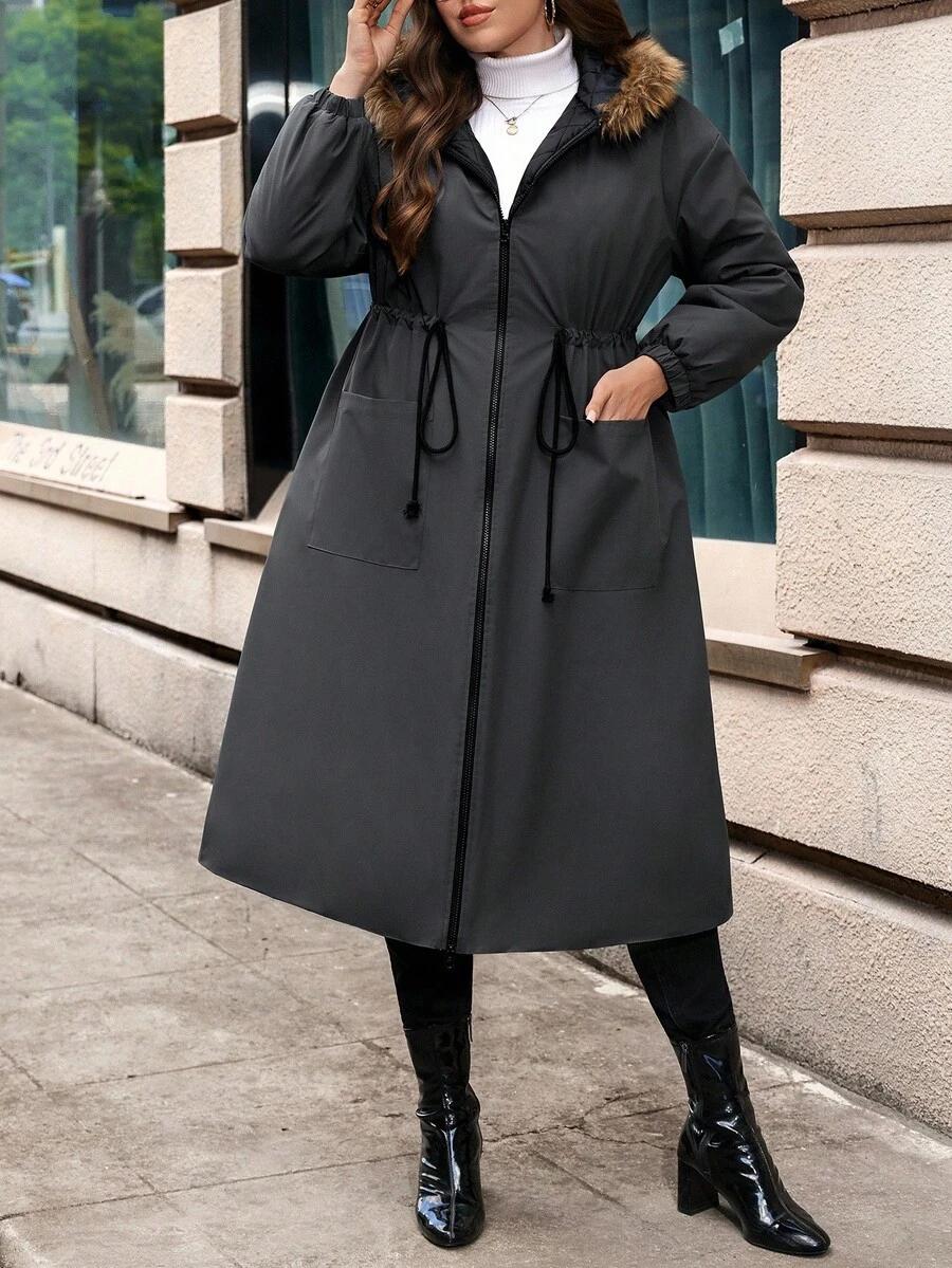 szara kurtka parka kaptur