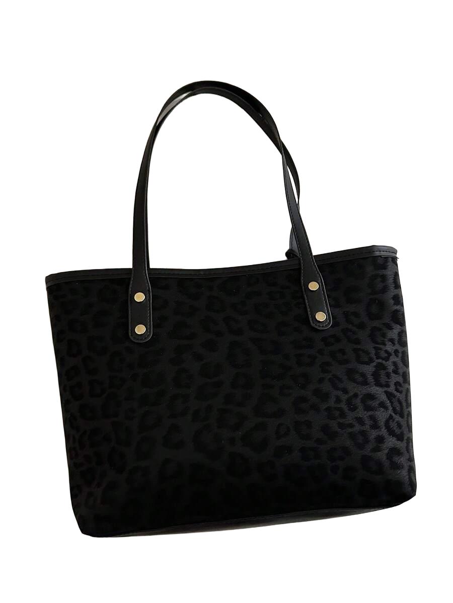 czarna torebka animal print