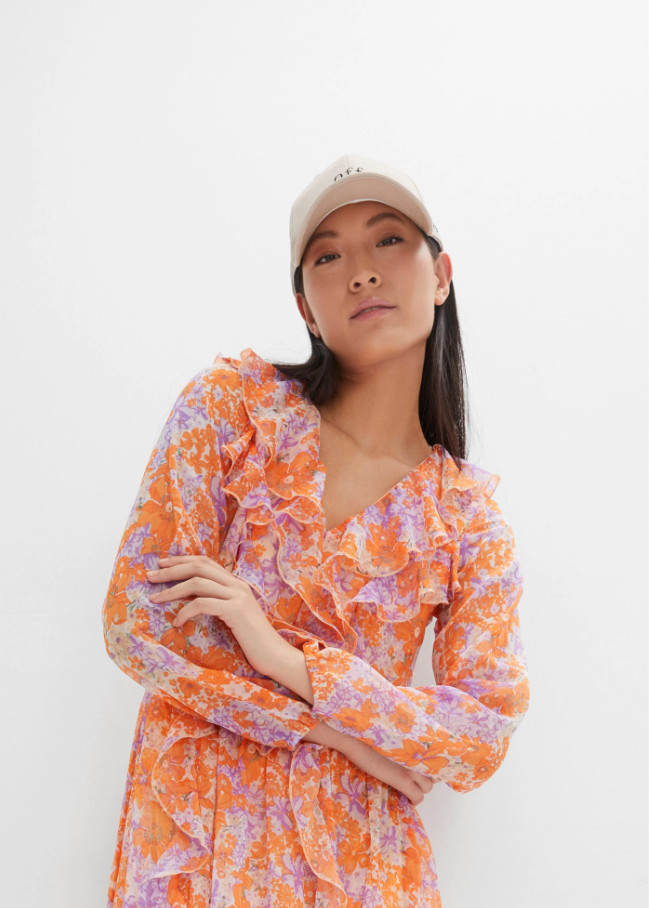 MAXI SUKIENKA W KWIATY FALBANKI