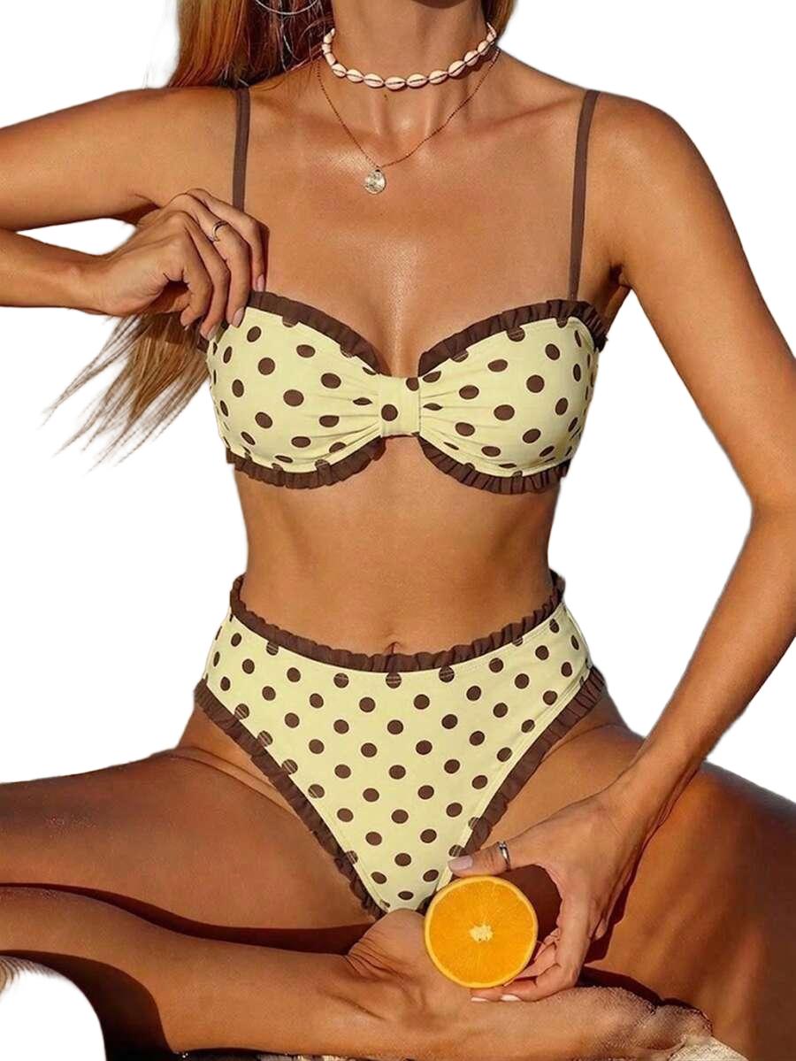 DWUCZĘŚCIOWE BIKINI DAMSKIE W GROSZKI