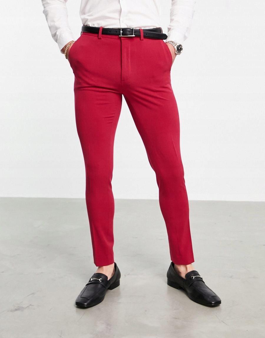 CZERWONE ELEGANCKIE SPODNIE 