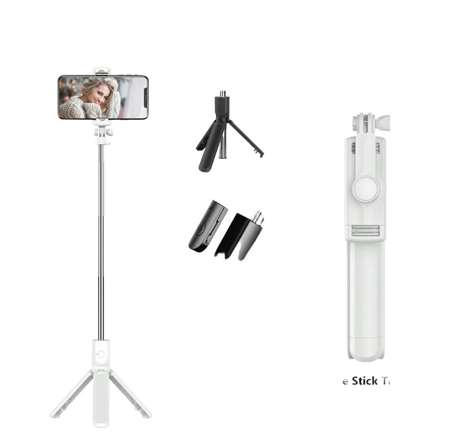 biały uchwyt selfie stick