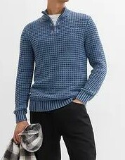 GRUBY SWETER Z EFEKTEM SPRANIA